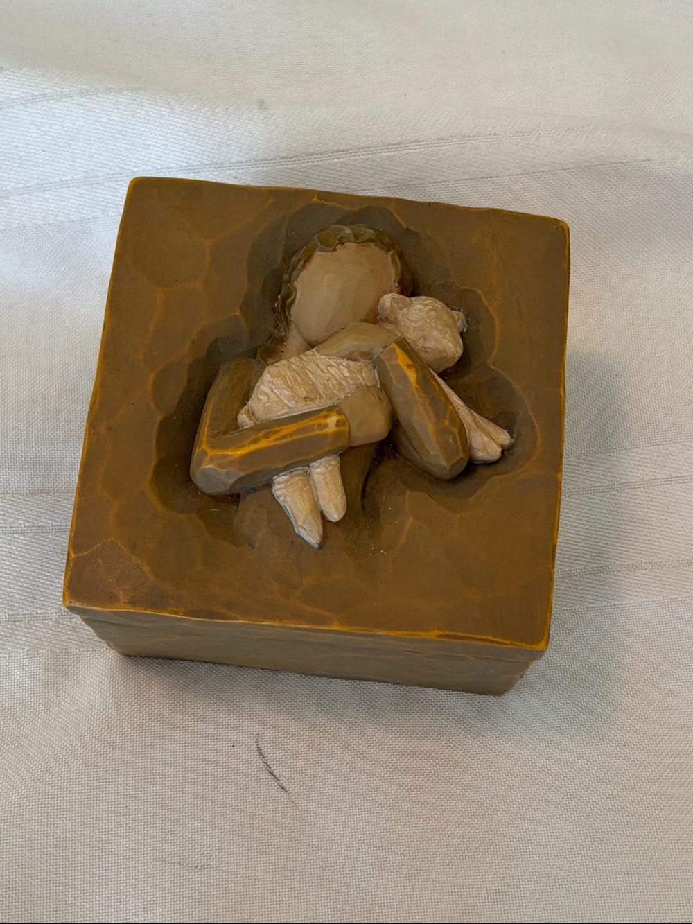 Handcrafted Brown Angel Keepsake Box jewelry box